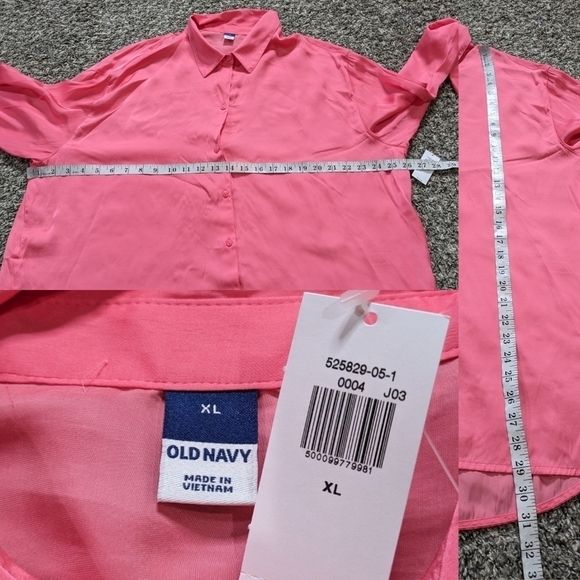 ✨3/$15 NWT Old Navy pink satin collared button up XL - Picture 8 of 8